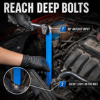 Tight-Reach Offset Ratchet Extension Wrench Kit