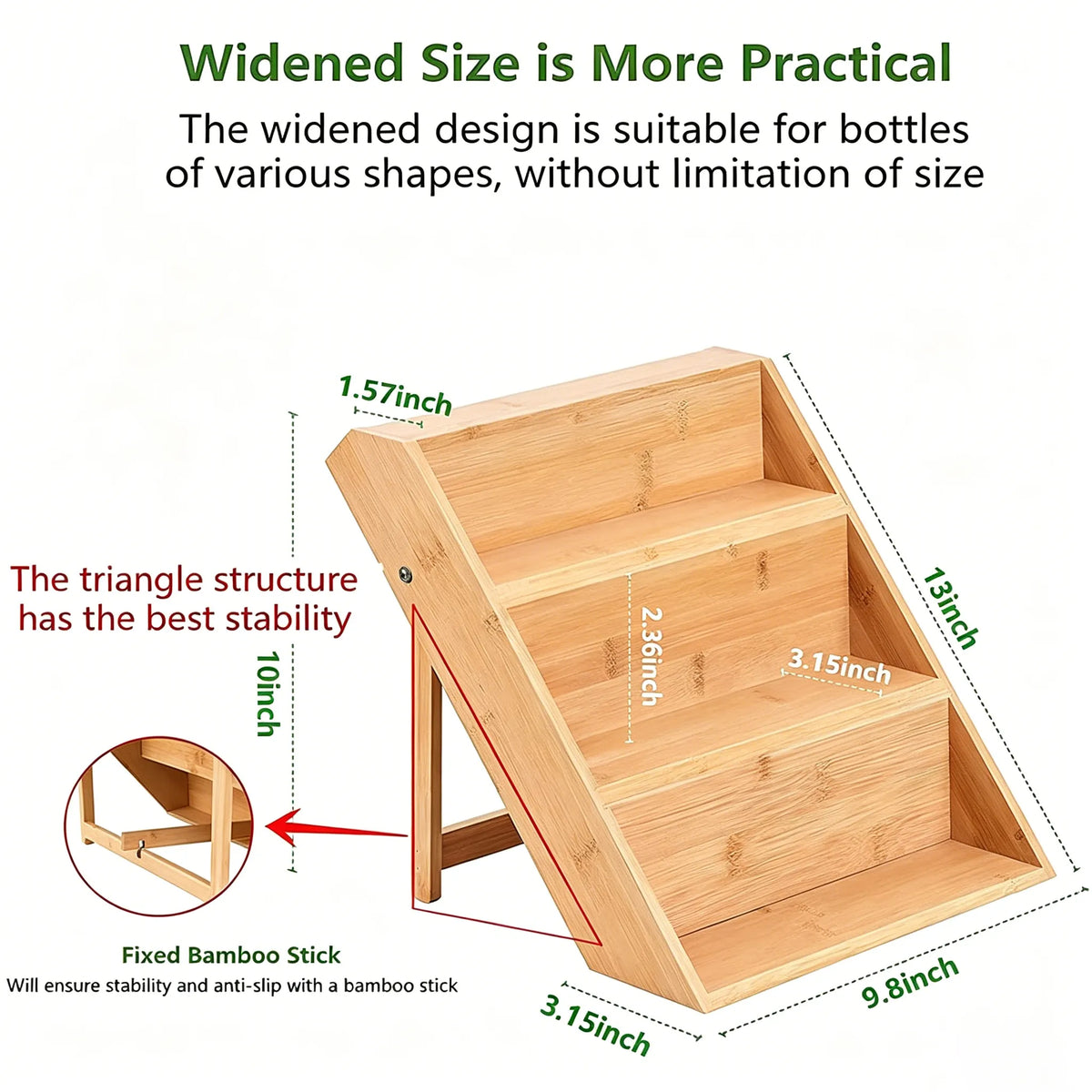 🧂 Bamboo 3-Tier Spice Rack