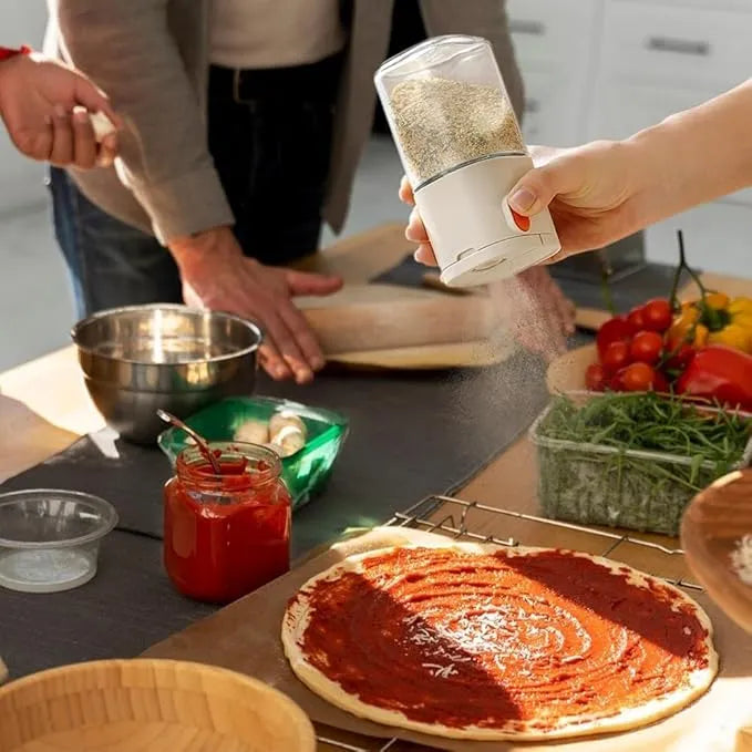 2PCS Smart Salt & Spice Dispenser – Precision Seasoning with One-Touch Control