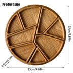 🌿 Divided Wooden Serving Tray with Removable Dividers