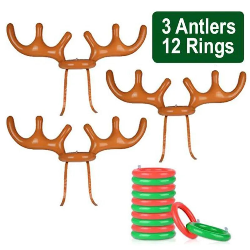 🎄Weihnachtsaktion t - Weihnachts-Rentier-Geweih-Ringwurfspiel