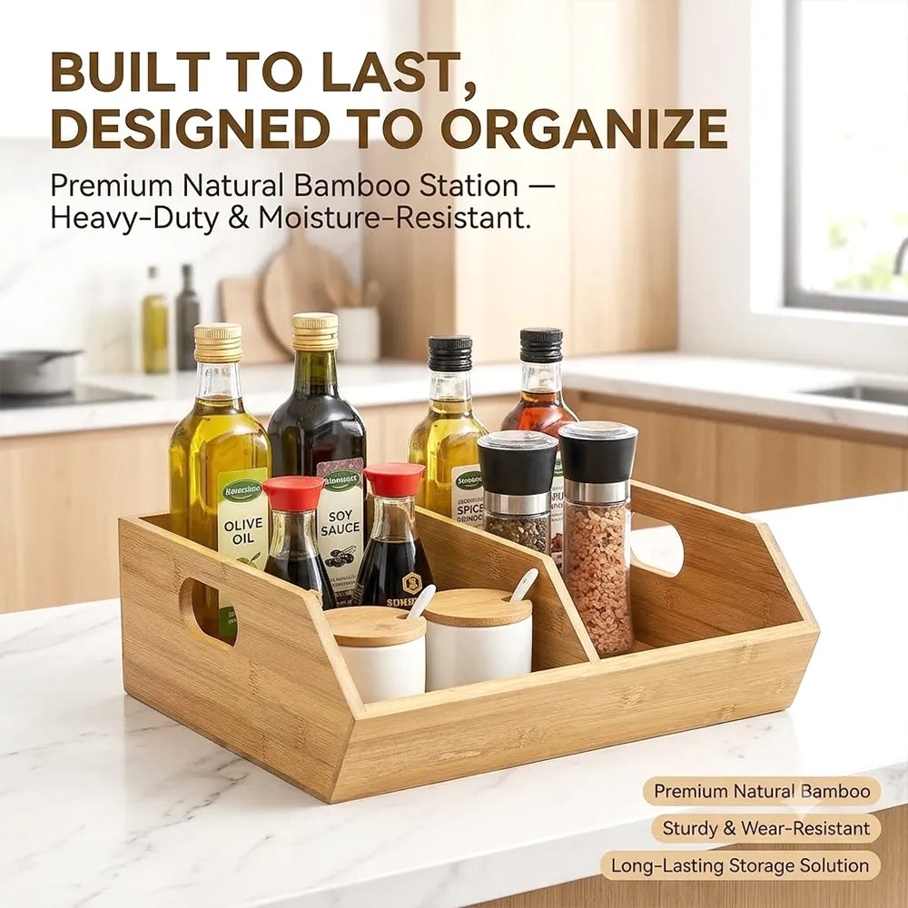 🌿 Bamboo Storage Boxes – Pantry & Kitchen Organizers