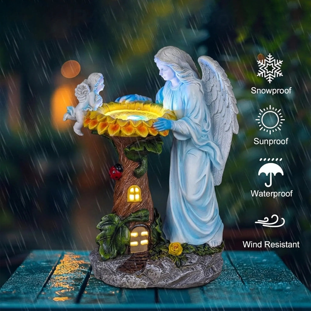 Solar Angel Garden Statue with Color-Changing Lights 👼