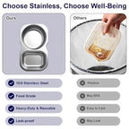 🥗 Double-Compartment Stainless Steel Snack Containers (Pack of 4)