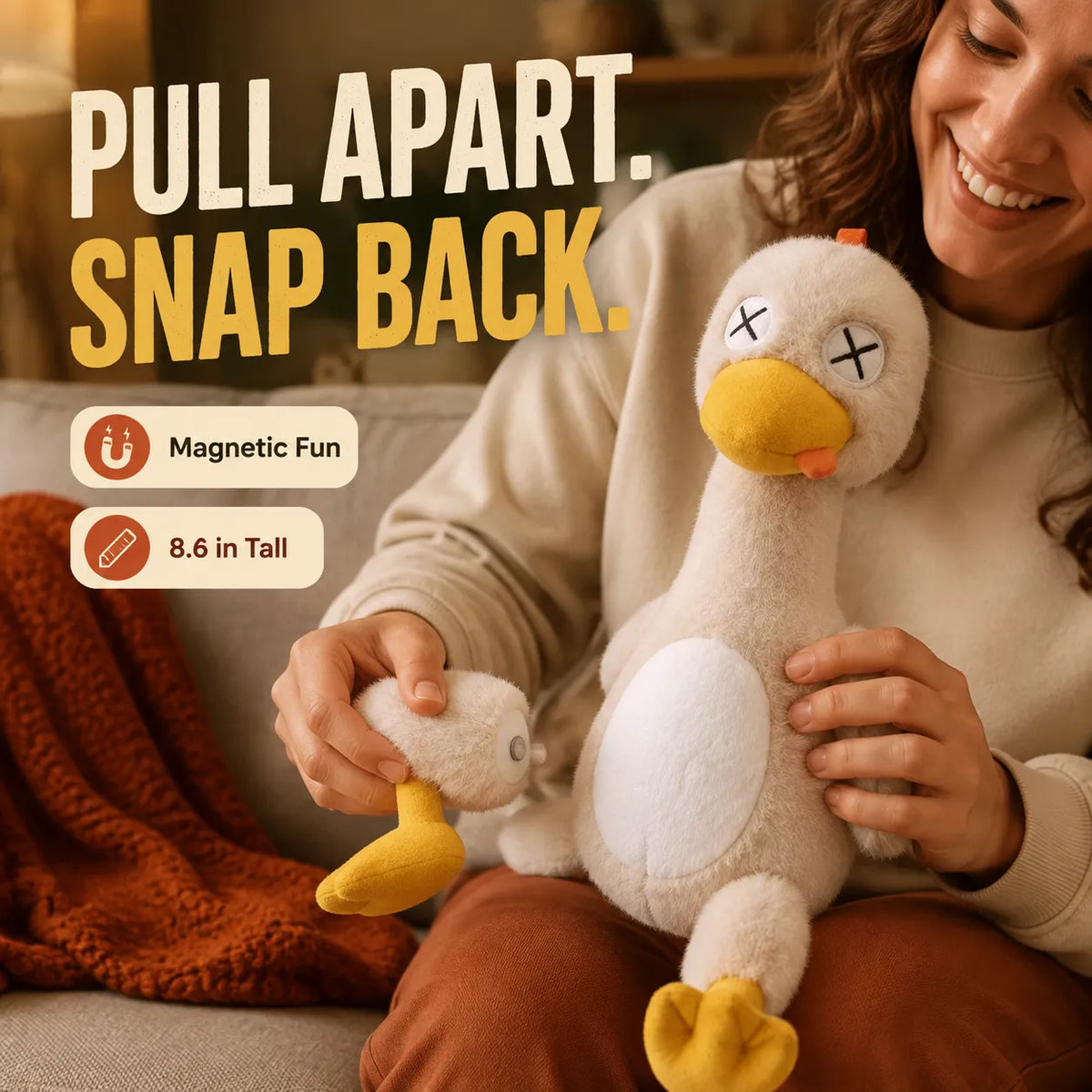 Detachable Magnetic Chicken Plush – Pull-Apart Stress-Relief Toy