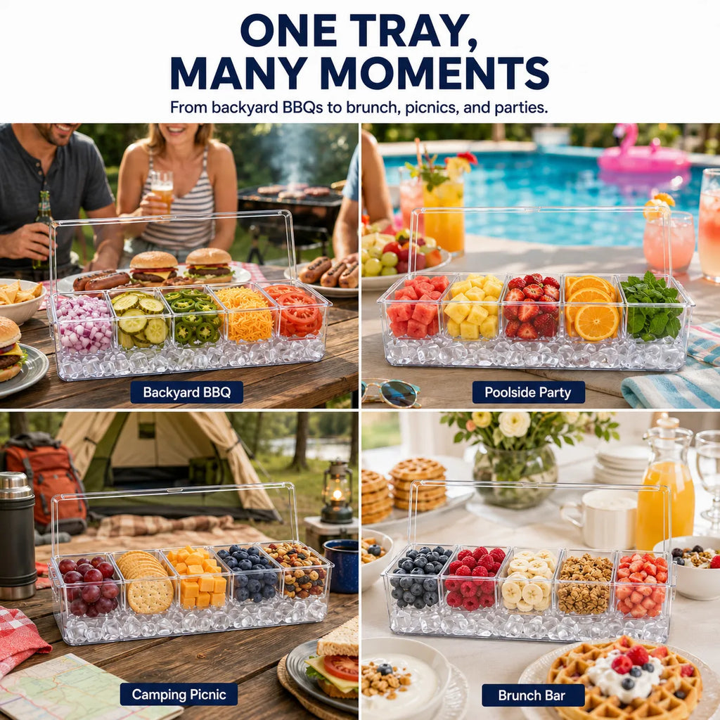 🧊 5-Compartment Chilled Tray