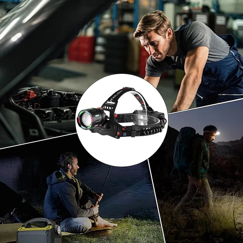 🔋 Rechargeable LED Headlamp – Powerful & Waterproof Adjustable Headlamp for All Your Adventures 🌧️