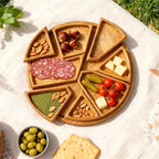 Wooden Serving Tray – 8-Compartment Puzzle Design