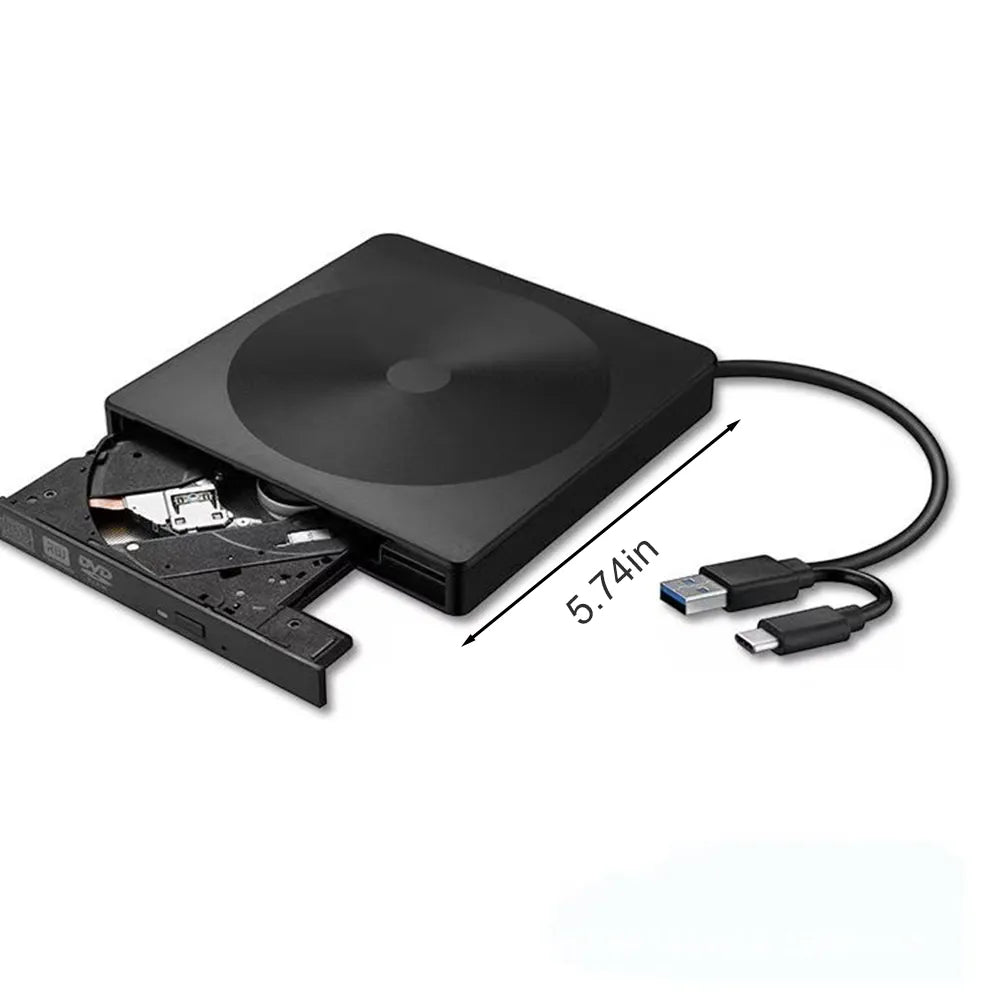 💿 External CD/DVD Drive – USB 3.0 & Type-C Portable Disc Reader/Burner