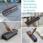 3-in-1 Rotating Floor Scrub Brush with Squeegee