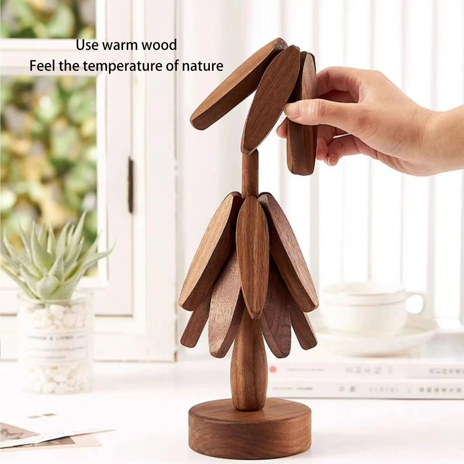 Nature's Embrace: Handcrafted Black Walnut Trivet Set – Elegant Heat Protection for Your Kitchen