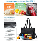 🖤Large capacity insulated handbag, can hold a laptop and lunchbox