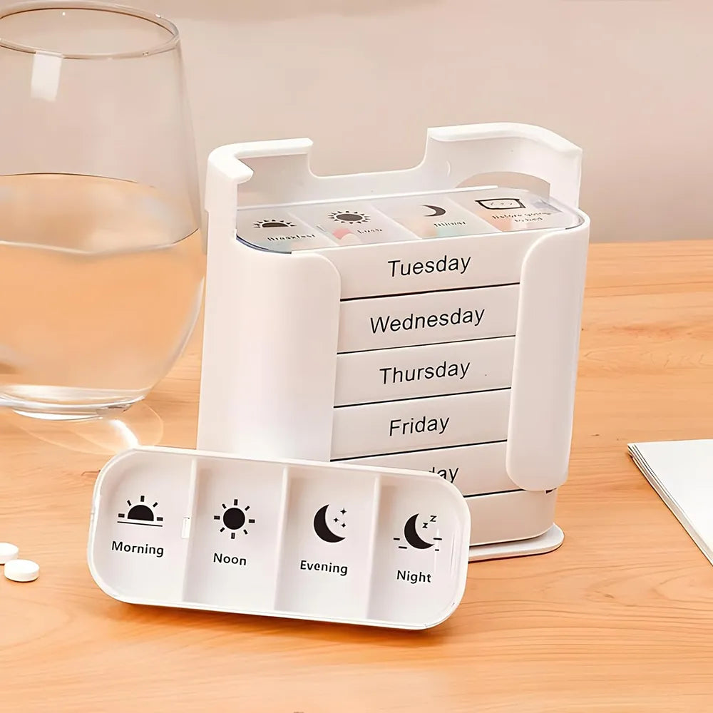 💊7-Day Weekly Pill Organizer Box – Large Capacity Medication & Vitamin Storage Case