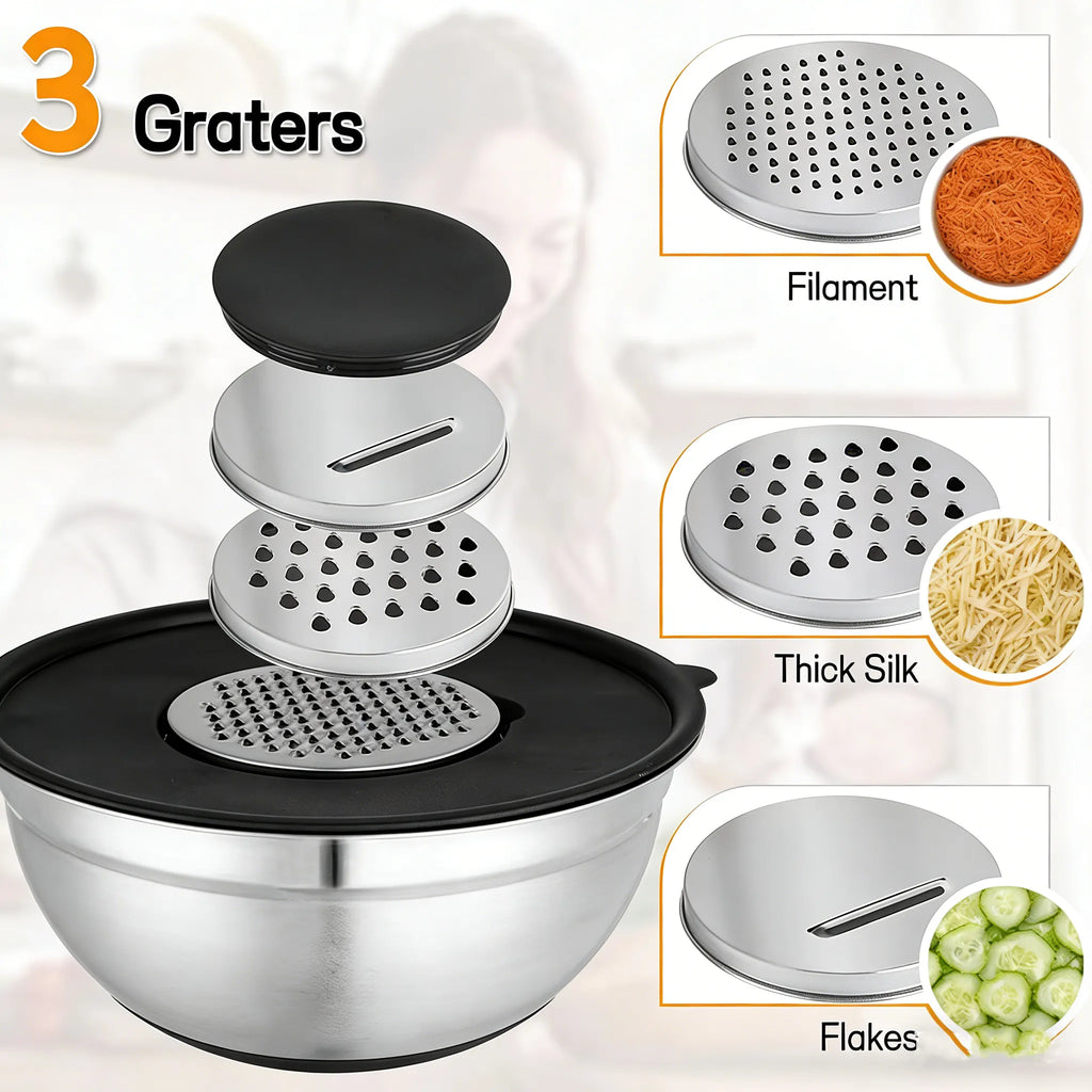 🥗 Gluten Grater with Lid and Salad Bowl Set