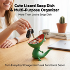 🦎 Cute Lizard Soap Dish & Multi-Purpose Organizer