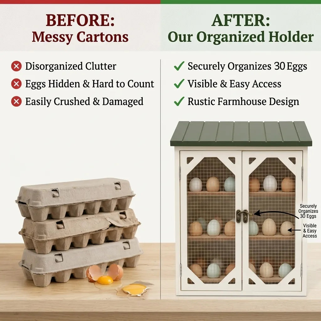 🥚 13” Rustic Chicken Coop Egg Holder