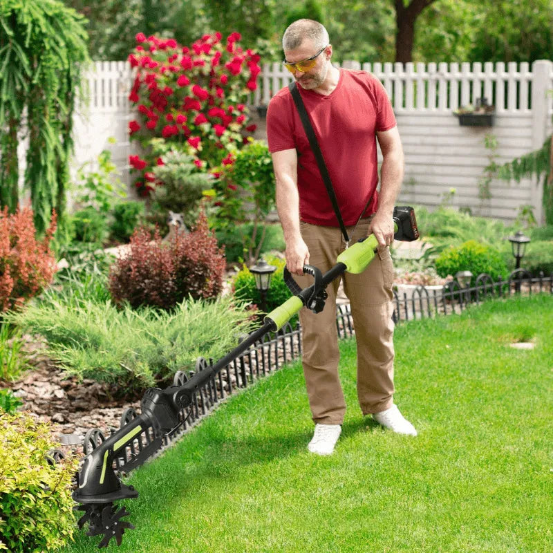 2-in-1 Cordless Tiller & Cultivator with Extension Pole