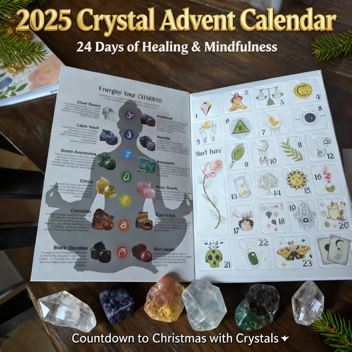 ✨ 2025 Crystal Advent Calendar – 24 Days of Healing Chakra Crystals & Healing Stones