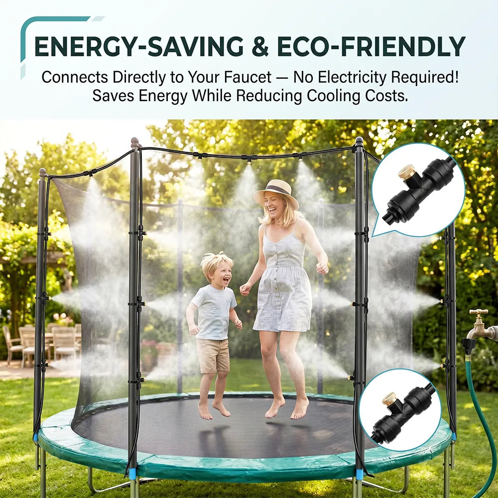 💦☀️Outdoor Spray Cooling System – 75FT DIY Misting Kit for Instant Summer Relief