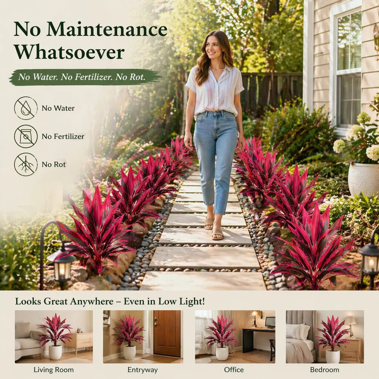 2‑Pack 21.6" Artificial Cordyline Plant