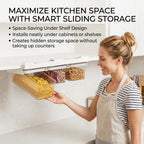 🧂 Under Cabinet Spice Rack with 3 Airtight Hanging Jars