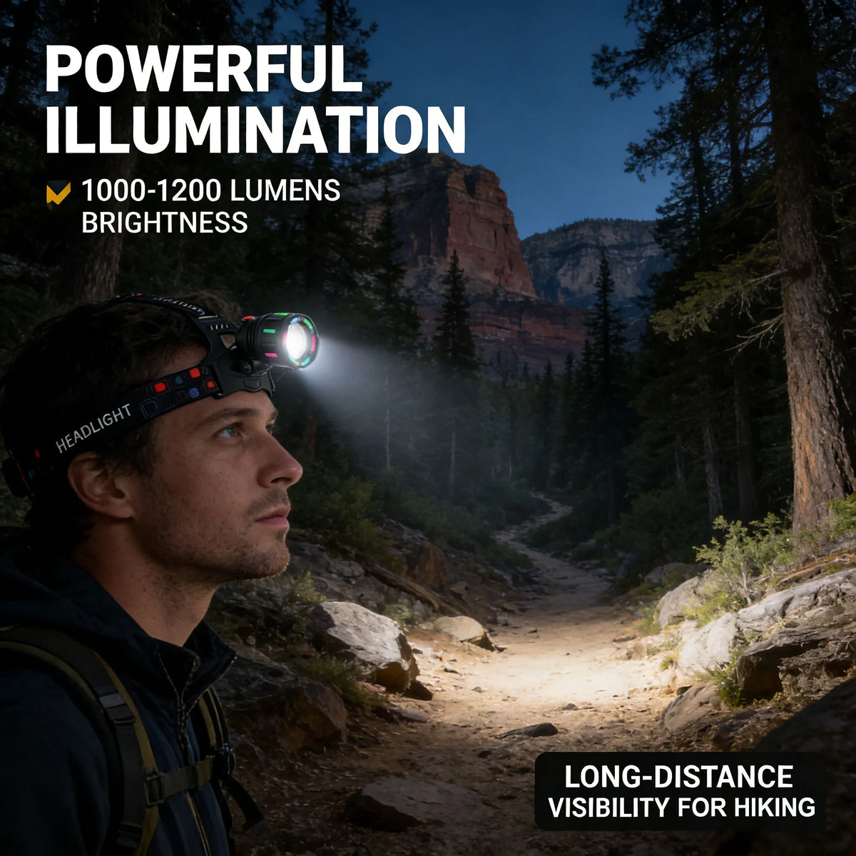 🔋 Rechargeable LED Headlamp – Powerful & Waterproof Adjustable Headlamp for All Your Adventures 🌧️