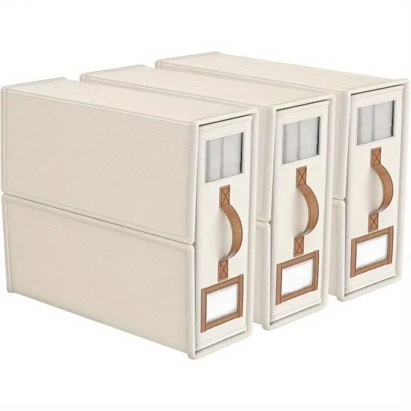 🛏️ Foldable bedding storage box - with a see-through window and transparent label bag