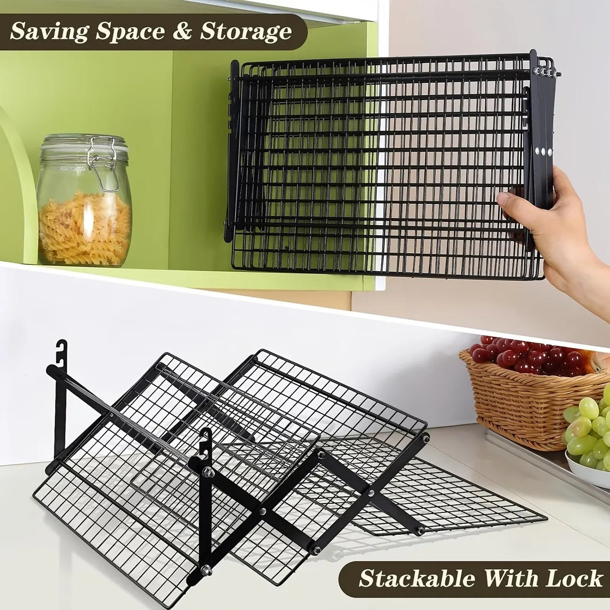 Space-Saving 3-Tier Foldable Cooling Rack