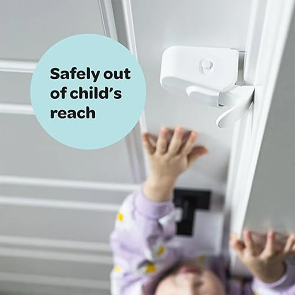 The Snap-On Door Lock Kids Can't Reach or Defeat – No Tools or Adhesives Required