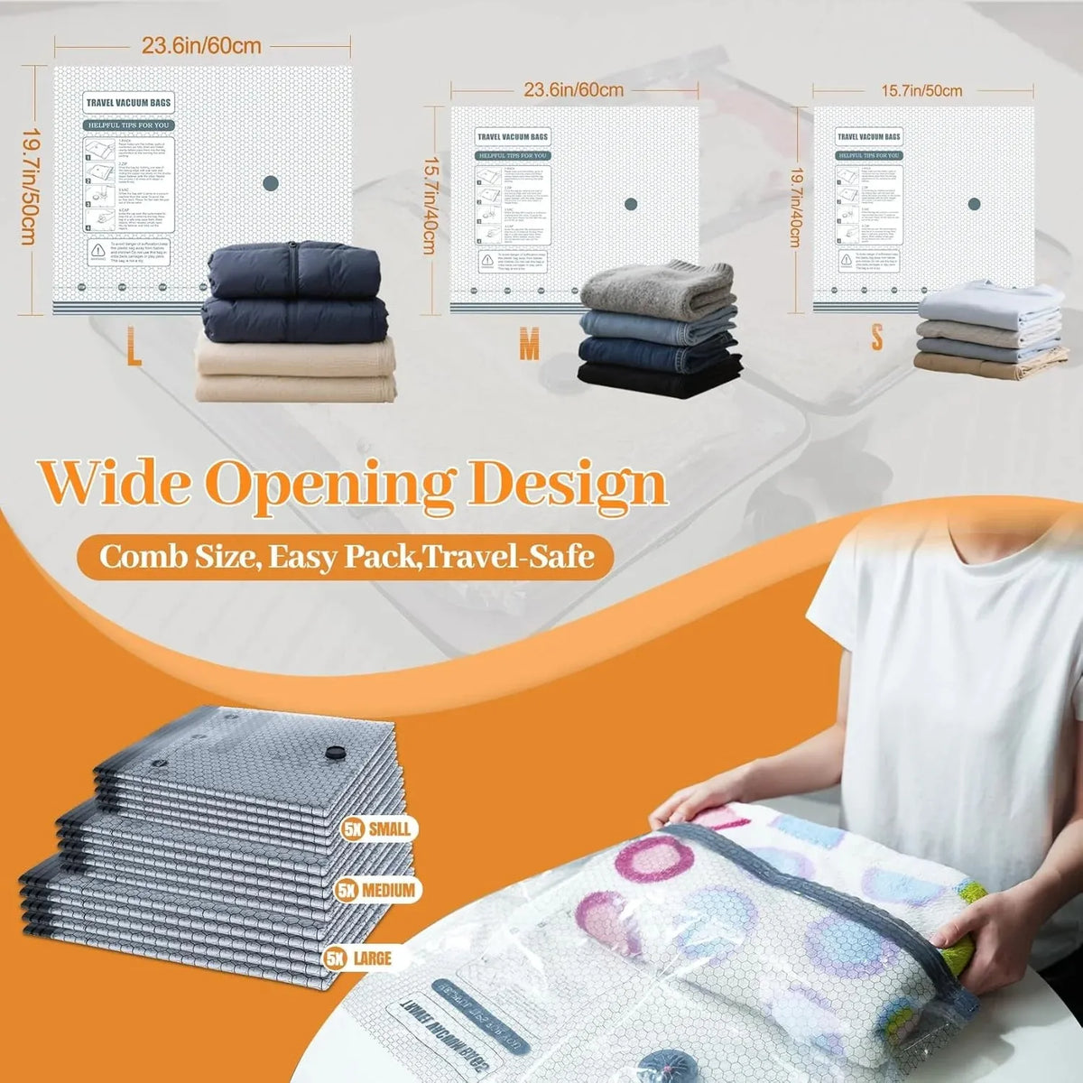 9-Piece Rechargeable Vacuum Compression Bag Set