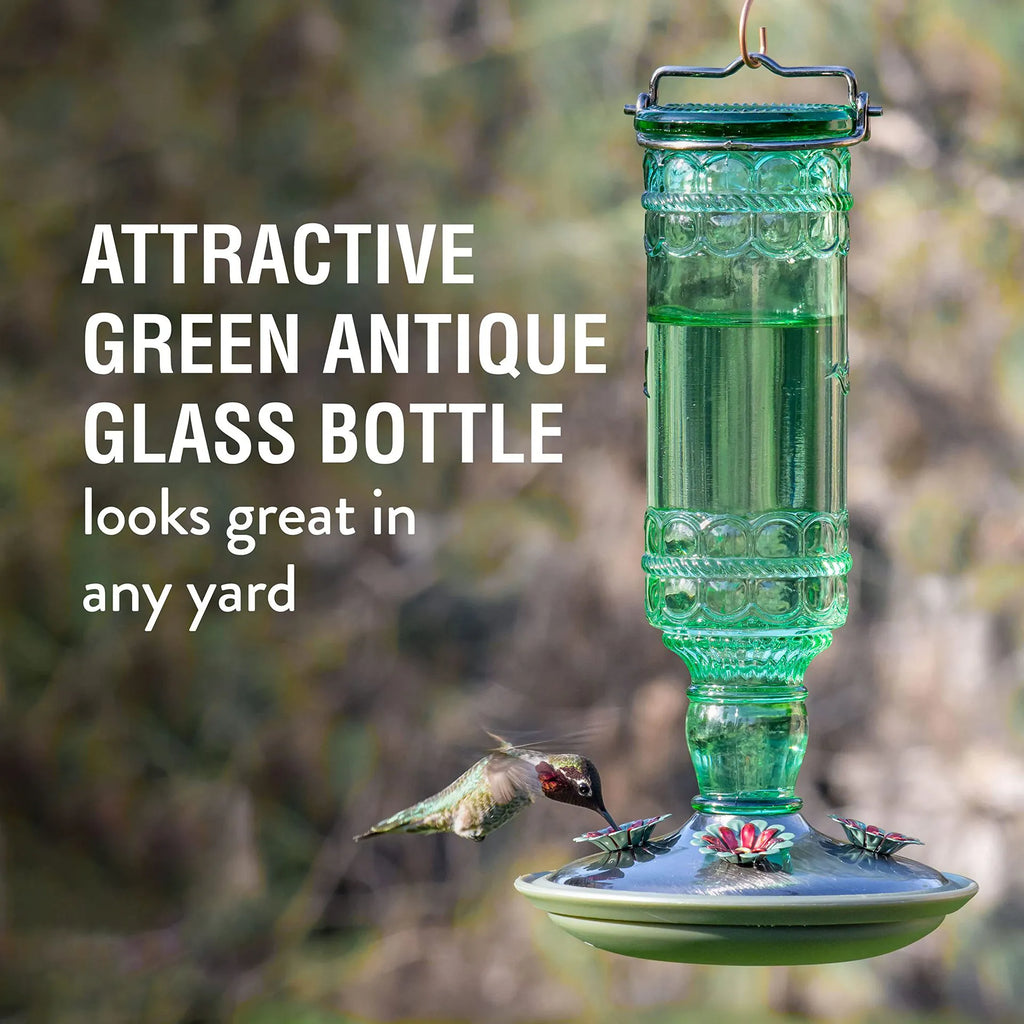 🕊️ Vintage Glass Hummingbird Feeder