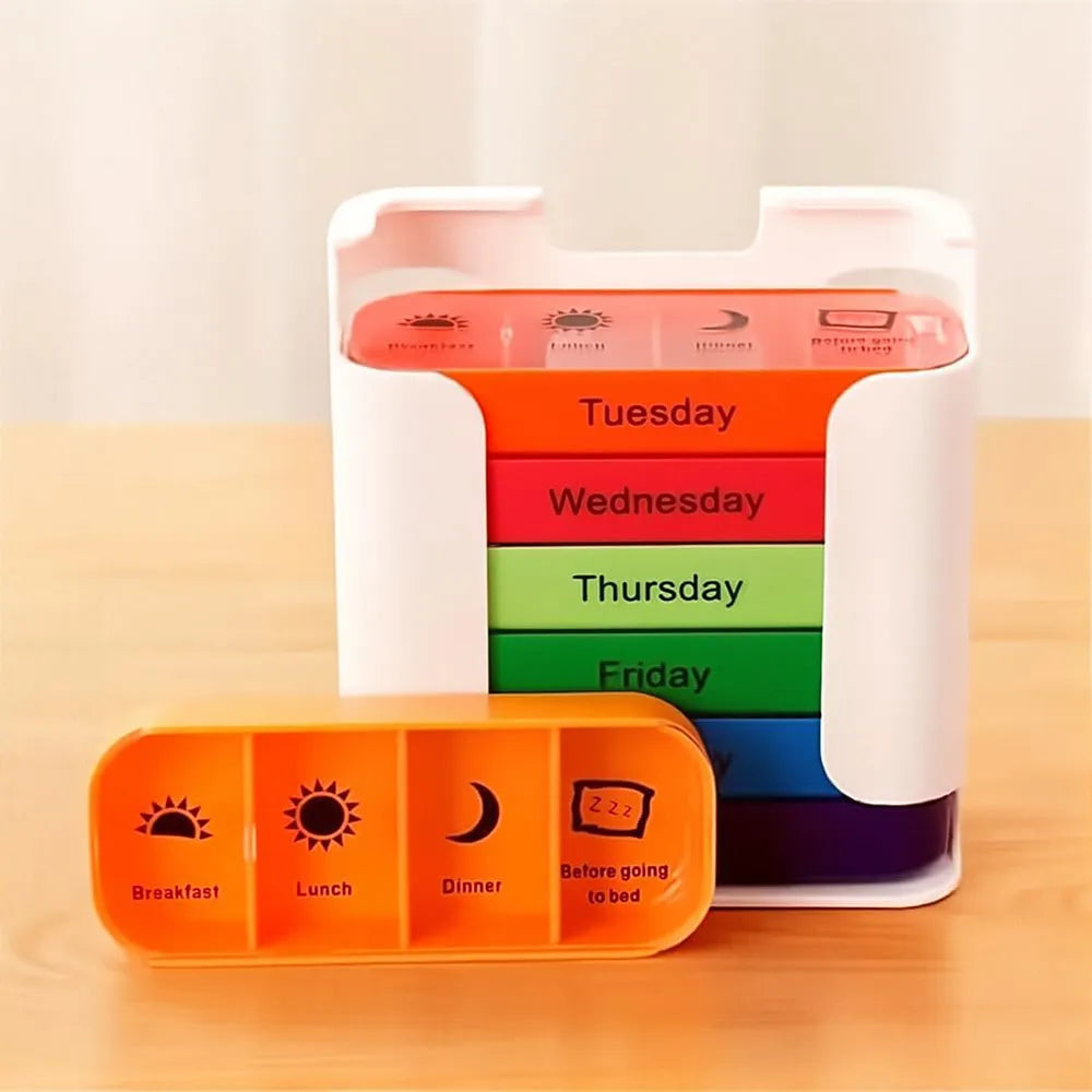 💊7-Day Weekly Pill Organizer Box – Large Capacity Medication & Vitamin Storage Case
