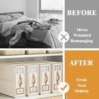 🛏️ Foldable bedding storage box - with a see-through window and transparent label bag