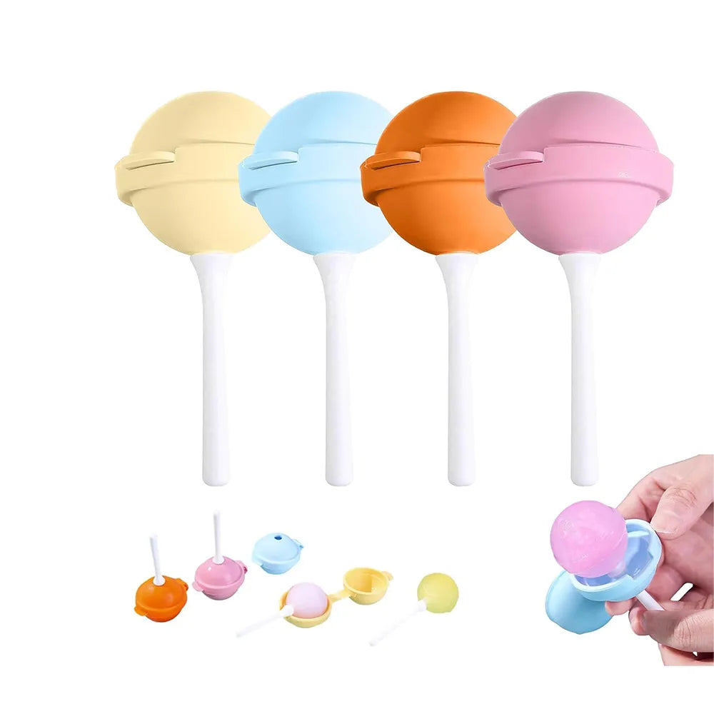 🍭 Silicone Lollipop Ice Cream Mold Set – DIY Reusable Popsicle Maker