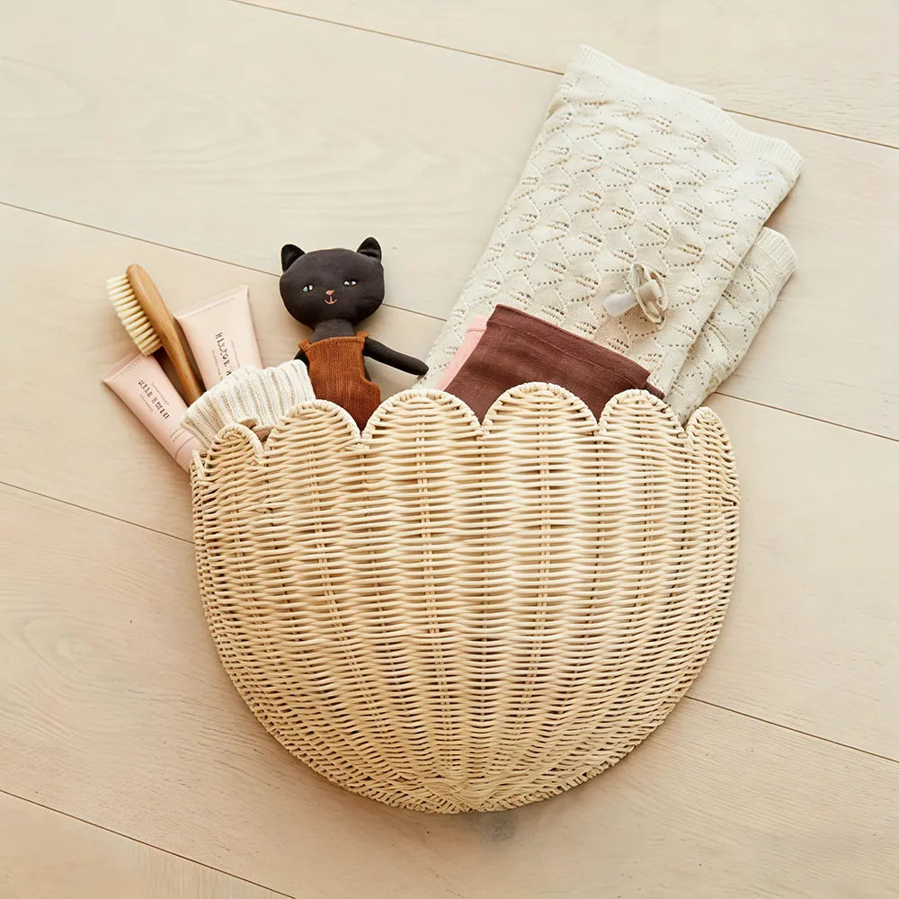🧺 Handwoven Rattan Wall Basket – Natural Storage, Timeless Style