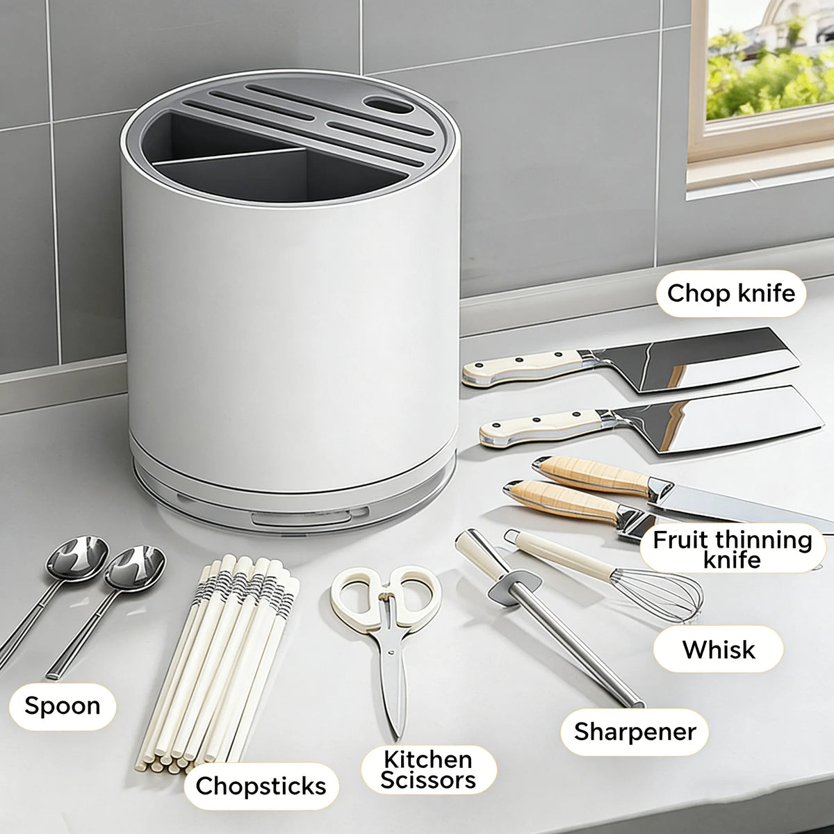 Slot Knife Organizer – Multi-Purpose Kitchen Storage Holder 🔪✨