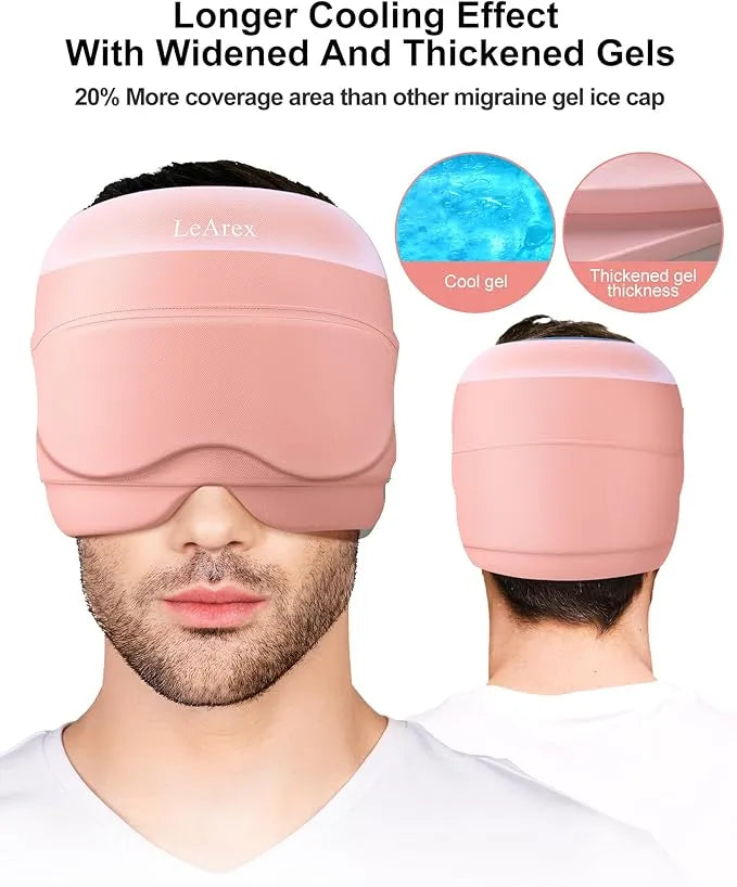 Multifunctional Gel Head & Eye Therapy Mask – Hot & Cold Relief for Migraines, Puffy Eyes, Sinus Pressure & Stress