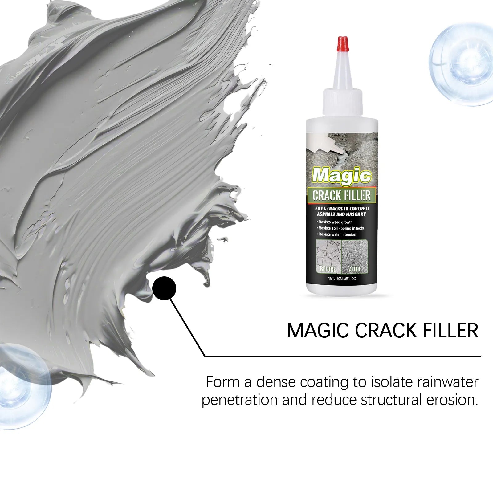 Waterproof Asphalt & Concrete Crack Filler