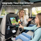 🚗 Car Seat Back Organizer with Foldable Tray Table