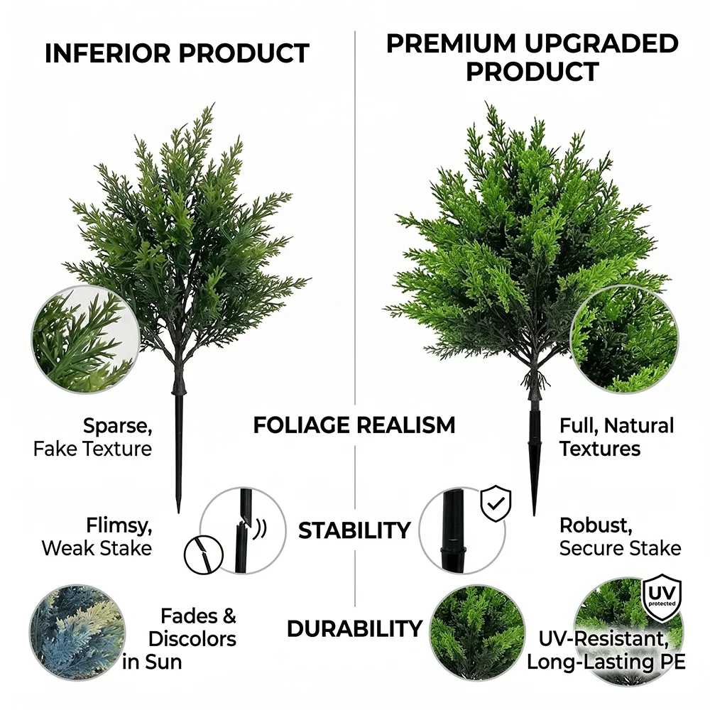 🌲 Artificial Evergreen Pine Tree Décor Kit with Ground Stakes-16.14in