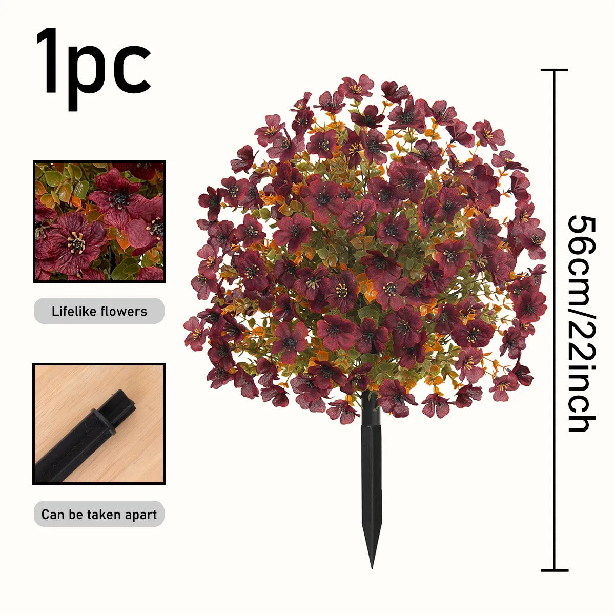 Artificial Flower Topiary Ball with Ground Stake