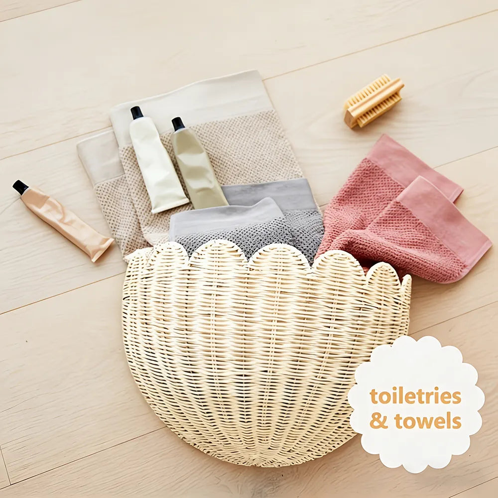 🧺 Handwoven Rattan Wall Basket – Natural Storage, Timeless Style