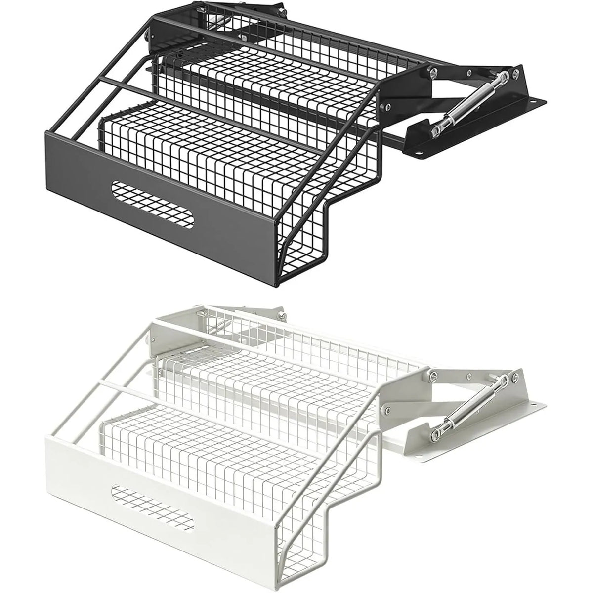 Black and white color options for the pull-down rack