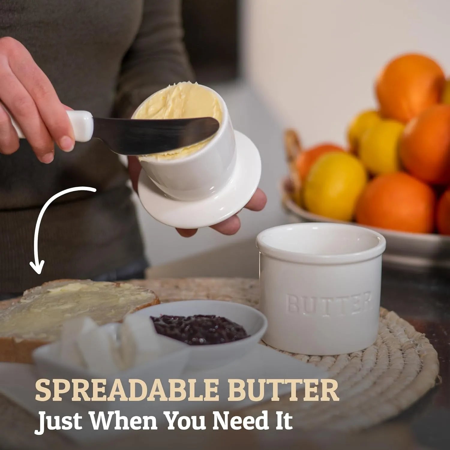 French Butter Crock with Lid