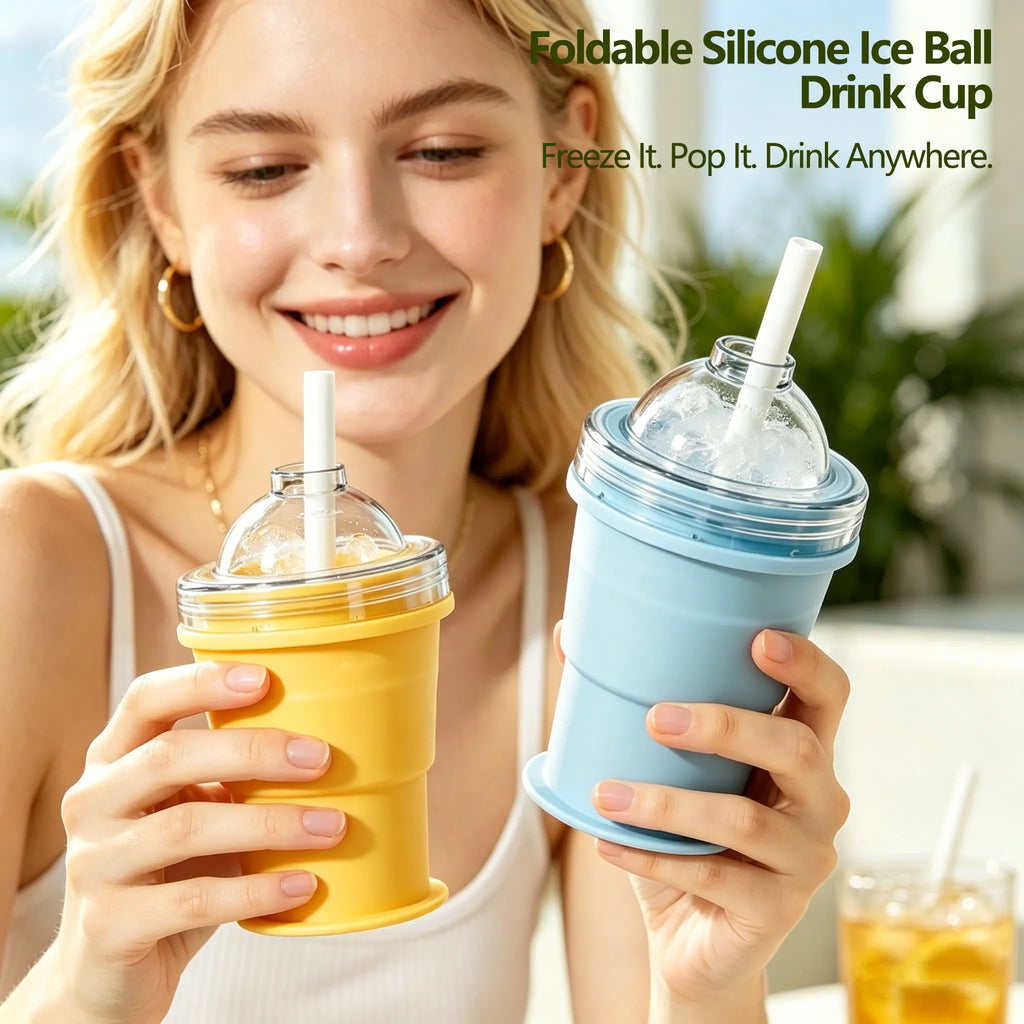 🧊 Foldable Silicone Ice Ball Drink Cup NEW!
