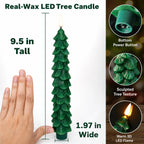 Remote-Controlled Real-Wax Christmas Tree Candles – 2-Piece Set