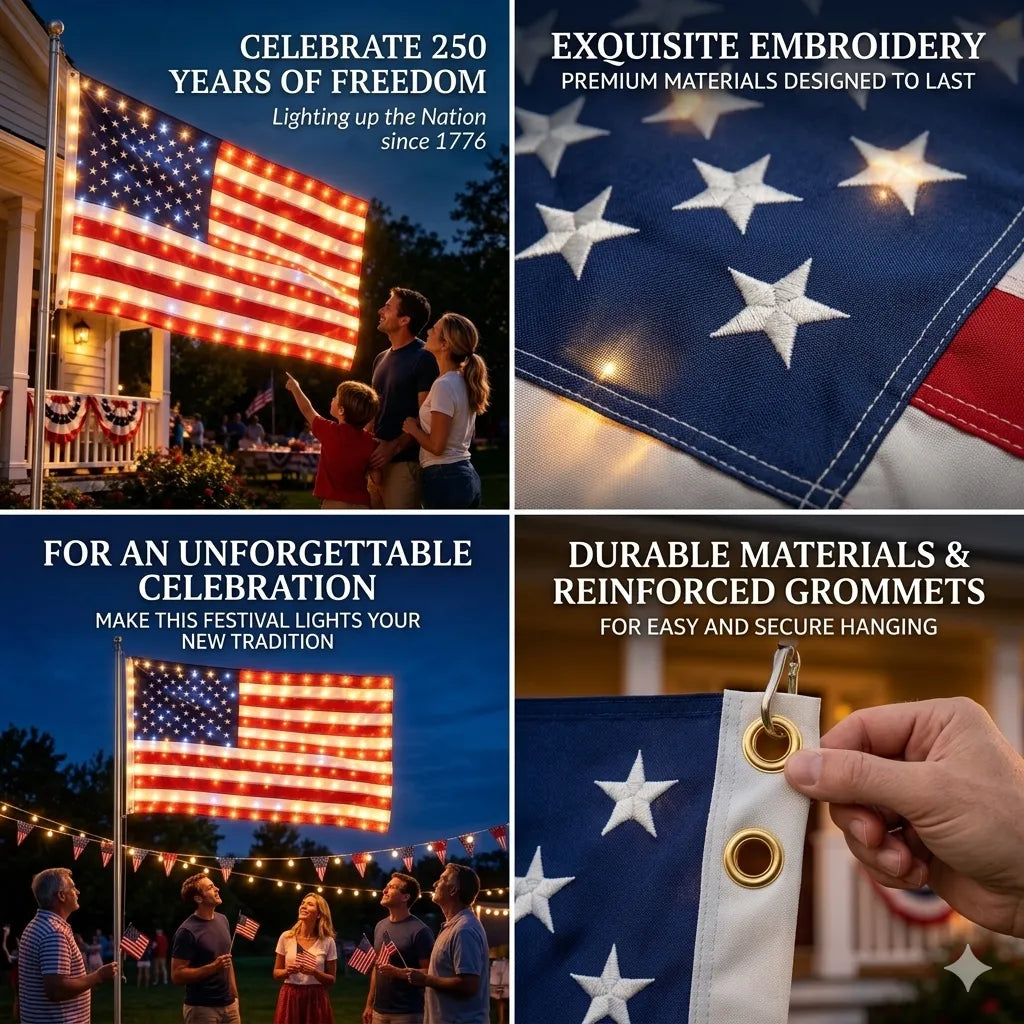 ✨🇺🇸 Freedom 250 Years American Flag – 1776–2026 Patriotic Outdoor Banner