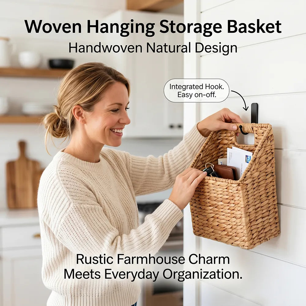 🌿 Woven Hanging Storage Basket
