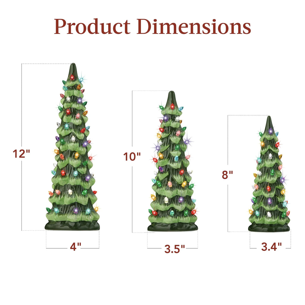 🕯️ Hand-Painted resin Pre-Lit Christmas Tree with LED Lights