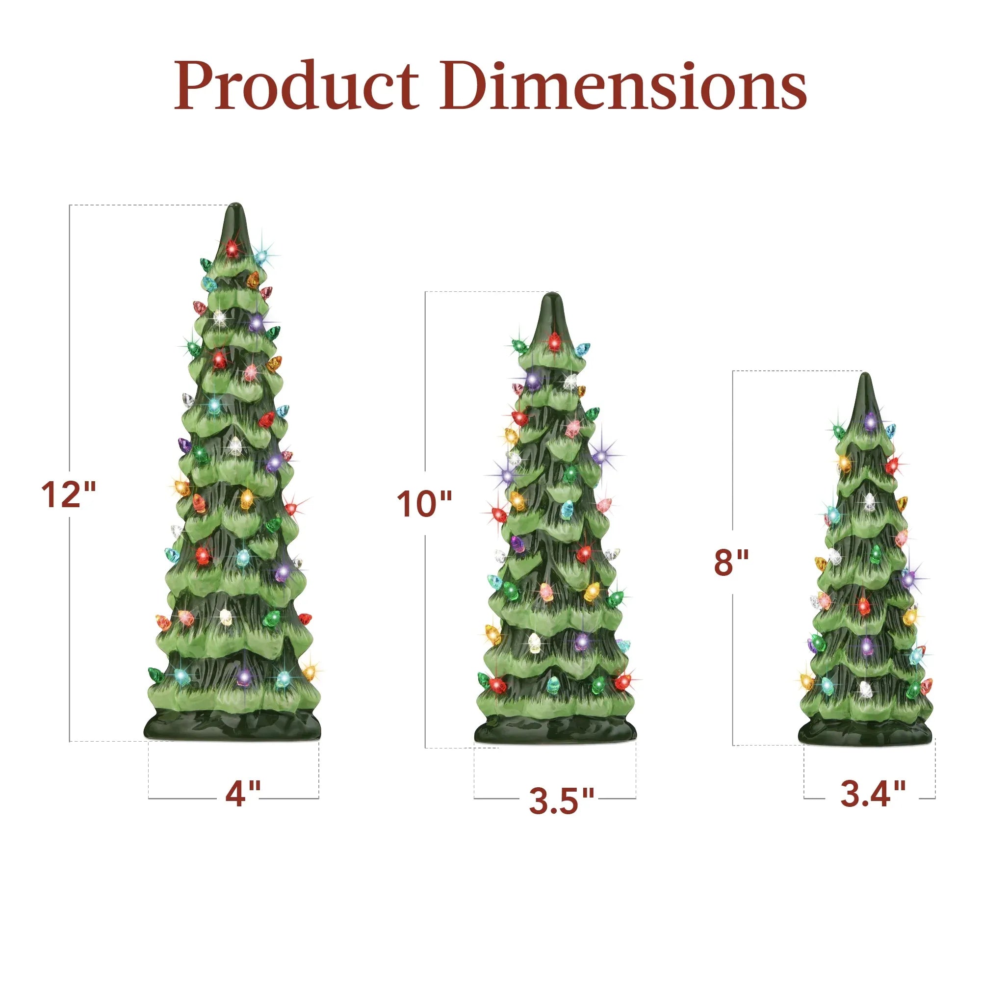 🕯️ Hand-Painted resin Pre-Lit Christmas Tree with LED Lights
